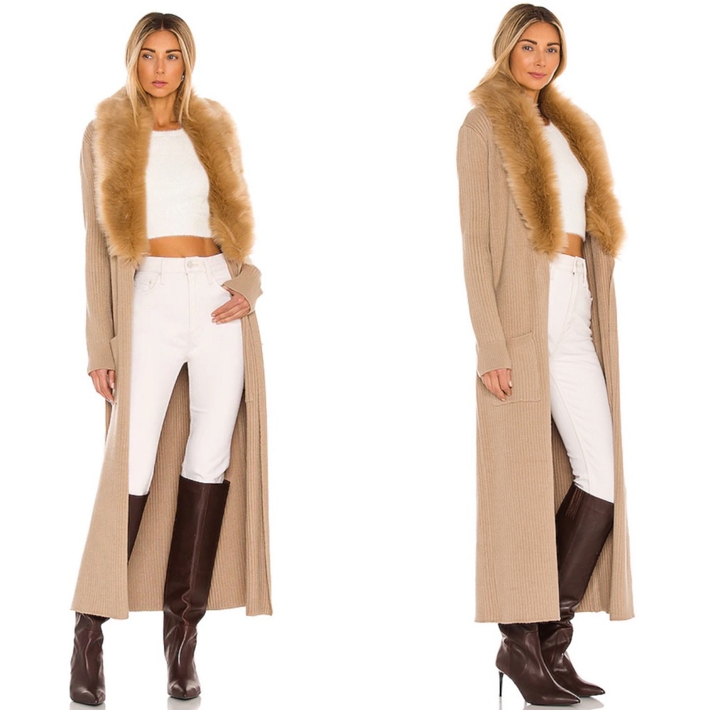 Show Me Your MUMU Lombardi Long Cardigan Fur M